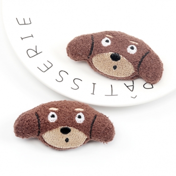 クッションパーツ いぬ 犬 マスコット ぬいぐるみ デコパーツ 貼付け可 縫付け可 約3.5×7cm（2ヶ）
