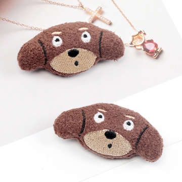 クッションパーツ いぬ 犬 マスコット ぬいぐるみ デコパーツ 貼付け可 縫付け可 約3.5×7cm（2ヶ）