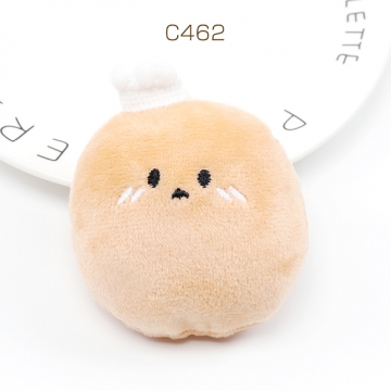 クッションパーツ ポテト おいも マスコット ぬいぐるみ デコパーツ 貼付け可 縫付け可 約7×8cm（1ヶ）