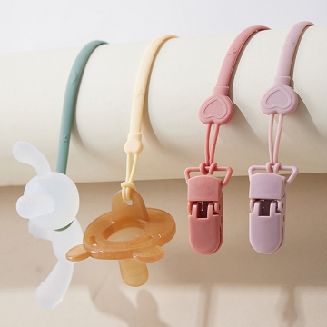 おしゃぶりホルダー クリップ付き トイストラップ 赤ちゃんグッズ ベビーストラップ 落下防止シリコンストラップ  (1本)