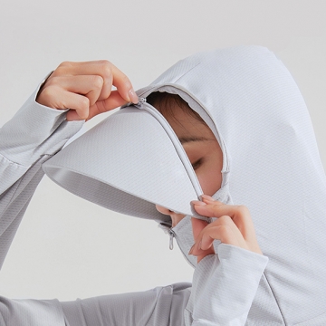 UVカットパーカー 紫外線カット 暑さ対策 日焼け止め服 吸汗 速乾性 つば付き 接触冷感 薄手 ラッシュガード Mサイズ (1着)