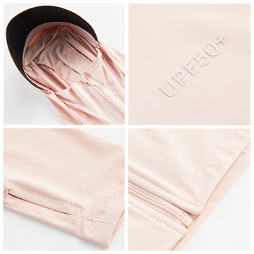 UVカットパーカー 紫外線カット 暑さ対策 日焼け止め服 吸汗 速乾性 つば付き 接触冷感 薄手 ラッシュガード Mサイズ (1着)