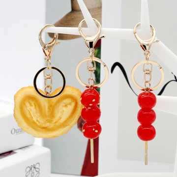 食品サンプルキーホルダー フルーツ飴 中国のスイーツ ミニチュアフード リアルスイーツキーホルダー 約2×13.5cm（1ヶ）