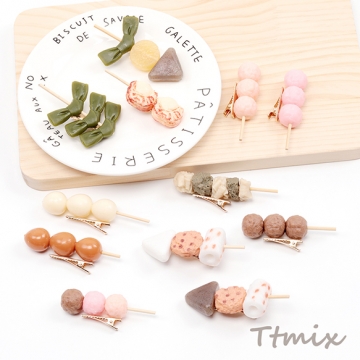 食品サンプルヘアクリップ おでん 団子 うずら卵 おでん串ヘアアクセサリー コスプレヘア飾り 約1.8×7cm（1ヶ）