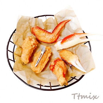 食品サンプルヘアクリップ カニ爪 フライドチキン 手羽先 ドラム コスプレ ユニークな髪飾り 約3.1×9.4cm（1ヶ）