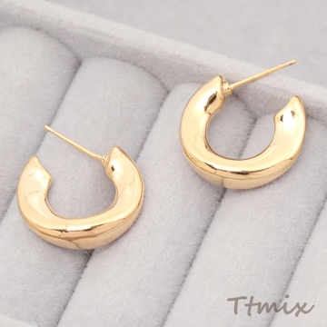 ファッションピアス オープンフープピアス ピアス ハーフリングピアス スタイリッシュ メタルピアス 約6×21mm（1ペア）