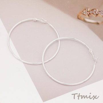 フープピアス ラウンド リングワイヤーピアス シンプル おしゃれ メタルピアス 約2×58mm（1ペア）