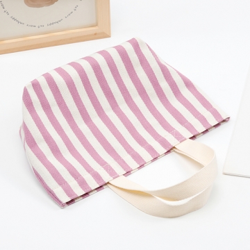 手さげトートバッグ ランチバッグ マチあり ストライプ柄 キャンバス 手さげ袋 約10×18×30cm（1ヶ）