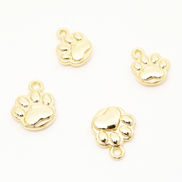 肉球チャーム にくきゅう 肉球 あしあと 犬 猫 アニマル 動物 メタルチャーム 約12×13mm（4ヶ）