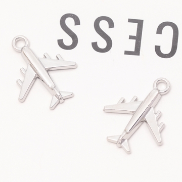 乗物チャーム ひこうき 飛行機 ジェット機 乗り物 メタルチャーム 約17×21mm（4ヶ）