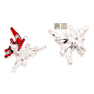 蝶チャーム ちょうちょ 片羽 バタフライ ストーン付き ダークスイート エポチャーム メタルチャーム 約33×35mm（2ヶ）