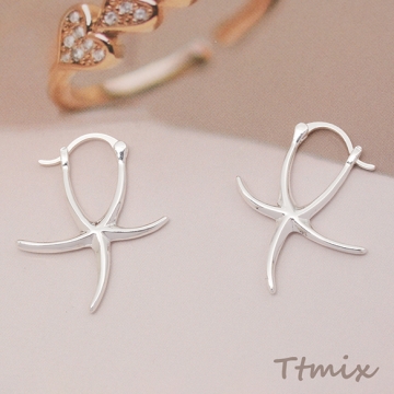 デザインピアス ヒトデ スタイリッシュ 個性的 マリンピアス メタルピアス 約25×31mm（1ペア）