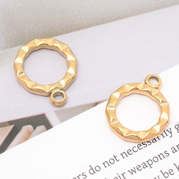 ステンレス製メタルチャーム サークル リング フレーム 電気メッキ加工 SUS304 メタルチャーム 約16×20mm（1ヶ）
