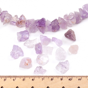 天然石ビーズ 不規則型 さざれ石 水晶 クォーツ 全4種（4ヶ）