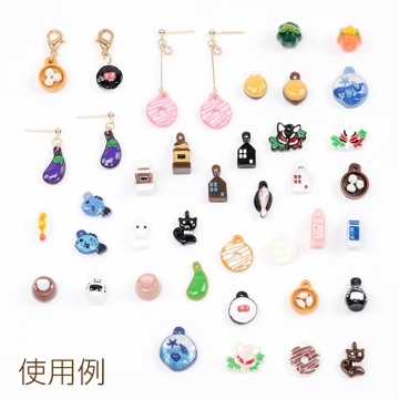 樹脂チャーム 絵画風 ヒトデ 貝殻 砂浜 ビーチ ラメ キラキラ 半面 1穴 マリンチャーム 約14×17mm（4ヶ）