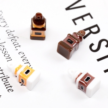 樹脂チャーム ボトル 瓶 小箱 ボックス 立体 1穴 ミニチュアチャーム 約7×16mm（4ヶ）