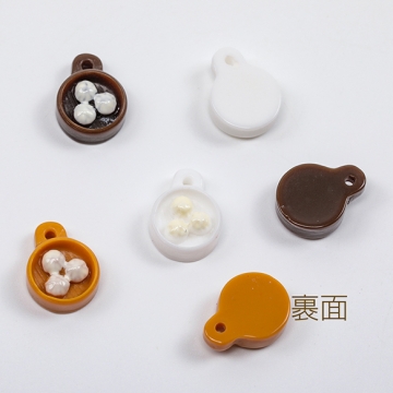樹脂チャーム 蒸しパン 点心 食品サンプル 立体 1穴 ミニチュアチャーム 約11×14mm（4ヶ）