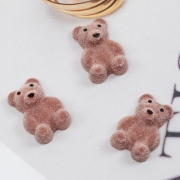 アニマルデコパーツ ミニ くま クマ 熊 テディベア アニマル 動物 デコパーツ 貼付けパーツ 約15×22mm（2ヶ）