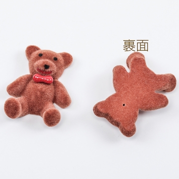 アニマルデコパーツ くま クマ 熊 テディベア アニマル 動物 デコパーツ 貼付けパーツ 約26×32mm（2ヶ）