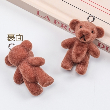 アニマルフロッキーチャーム くま クマ 熊 テディベア アニマル 動物 くまチャーム 樹脂チャーム 全2種（2ヶ）