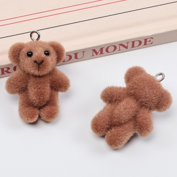 アニマルフロッキーチャーム くま クマ 熊 テディベア アニマル 動物 くまチャーム 樹脂チャーム 全2種（2ヶ）