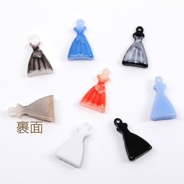 樹脂チャーム ドレス ロング ワンピース ファッション エポ ミニチュアチャーム 約11×19mm（4ヶ）