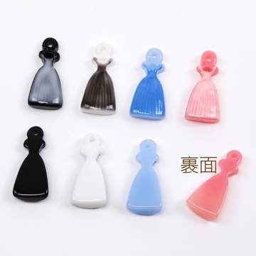 樹脂チャーム シフォン ドレス ワンピース ファッション エポ ミニチュアチャーム 約9×18mm（4ヶ）