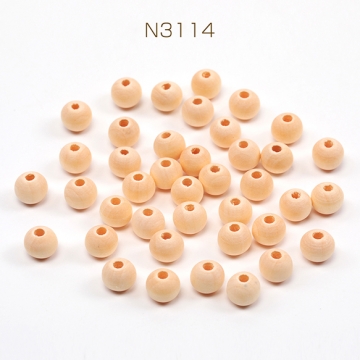 ウッドビーズ 木製 ナチュラル 丸玉 ラウンド 約8mm（40ヶ）