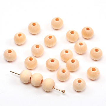 ウッドビーズ 木製 ナチュラル 丸玉 ラウンド 約8mm（40ヶ）