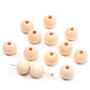 ウッドビーズ 木製 ナチュラル 丸玉 ラウンド 約12mm（30ヶ）