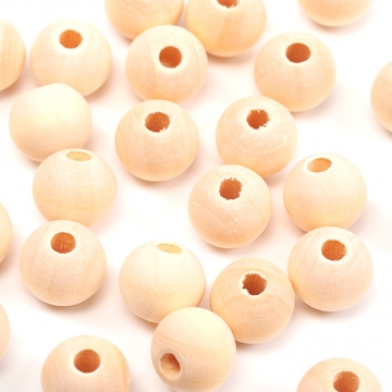 ウッドビーズ 木製 ナチュラル 丸玉 ラウンド 約12mm（30ヶ）