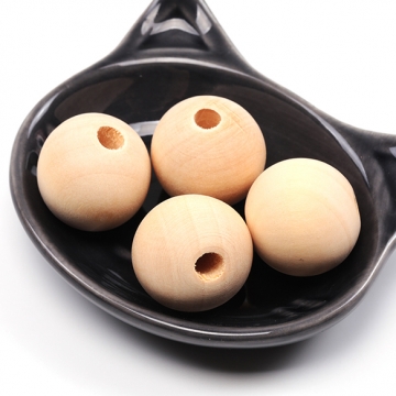 ウッドビーズ 木製 ナチュラル 丸玉 ラウンド 約25mm（10ヶ）