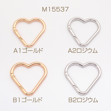 カラビナ ハート キーリング キーホルダー リング ゴールド ロジウム カニカン フック金具 留め具 約40mm（4ヶ）