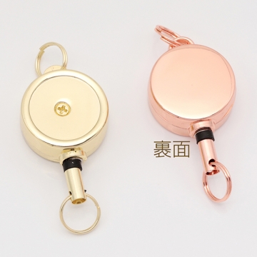 リールストラップ 金属製 伸縮 便利なリールキーホルダー 紛失防止 パスケース 定期入れ用 約21×50mm（1ヶ）
