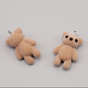 アニマルフロッキーチャーム くま クマ テディベア 熊 動物 アニマル 樹脂チャーム 約22×36mm（1ヶ）