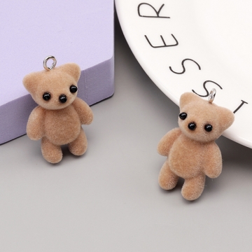 アニマルフロッキーチャーム くま クマ テディベア 熊 動物 アニマル 樹脂チャーム 約22×36mm（1ヶ）