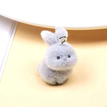 アニマルフロッキーチャーム うさぎ ウサギ 兎 動物 アニマル 樹脂チャーム 全2種（2ヶ）