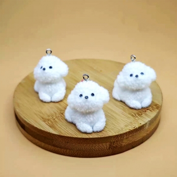 アニマルフロッキーチャーム こいぬ 仔犬 わんこ ペット 動物 アニマル 樹脂チャーム 約22×28mm（2ヶ）