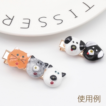 アニマル貼付けパーツ 樹脂製 猫顔 ねこ ネコ キャット 動物 アニマルデコパーツ ねこの装飾パーツ 約16×16mm（2ヶ）