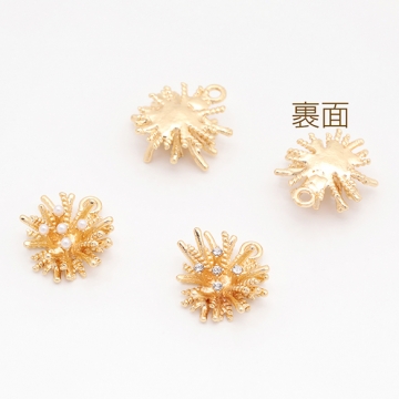 メタルチャーム 花火モチーフ 花火チャーム はなび ピアスイヤリング制作にお薦め カン付き 約13×15mm (2ヶ)