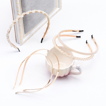 カチューシャ金具 鉄製 シンプル ゴールド ロジウム ハンドメイド用 手芸 工作 金具 幅約0.5cm（5ヶ）