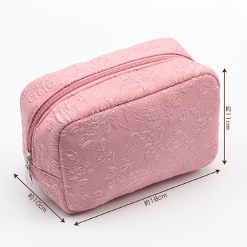 スクエアポーチ 花柄プリント コスメポーチ メイクポーチ 化粧ポーチ 小物入れ 収納ポーチ Size約10×11×18cm