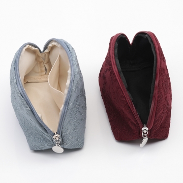 半円ポーチ シエル型ポーチ 花柄プリント コスメポーチ メイクポーチ 化粧ポーチ 小物入れ Size約8×13×15cm