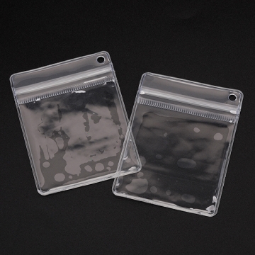 チャック付きOPP 穴あき ジッパー付き クリア ビニール袋 ラッピング 包装 キーホルダー袋 全2種（10ヶ）