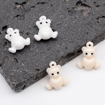 樹脂チャーム くま クマ テディベア 熊 ハート 動物 アニマル くまチャーム 約12×15mm（4ヶ）