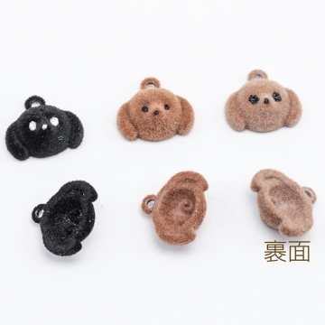 アニマルフロッキーチャーム くま クマ テディベア 熊 動物 アニマル 半面 くまチャーム 約13×15mm（2ヶ）