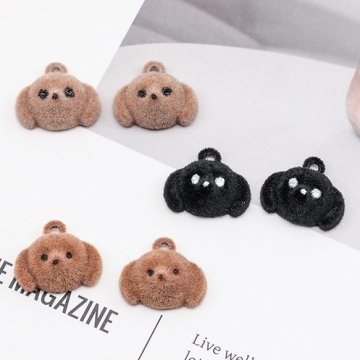 アニマルフロッキーチャーム くま クマ テディベア 熊 動物 アニマル 半面 くまチャーム 約13×15mm（2ヶ）