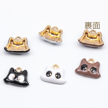 エポチャーム こねこ ネコ 猫 ペット 動物 アニマル 半面 猫チャーム 約11×14mm（4ヶ）