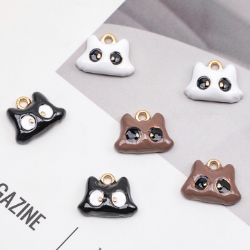 エポチャーム こねこ ネコ 猫 ペット 動物 アニマル 半面 猫チャーム 約11×14mm（4ヶ）