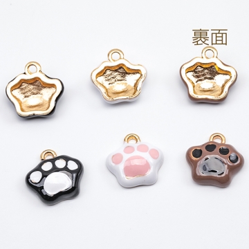 エポチャーム 肉球 にくきゅう イヌ ネコ ペット 動物 アニマル 半面 犬チャーム 猫チャーム 約12×13mm（4ヶ）